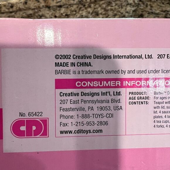 2002 vintage Barbie dinnerware play set NEW - Picture 8 of 8